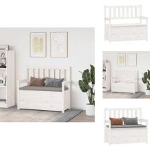 Vidaxl - Banc Blanc 112,5x51,5x96,5 cm Bois de pin massif - Banc Design - Banc Bois - Banc Rangement - Banc Salle à Manger - Meuble Entrée