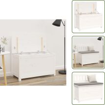 Banc Blanc 80x41x77 cm Bois de pin massif - Banc Bois - Banc Salle à Manger - Banc Entrée - Meuble Rangement - Banc Design