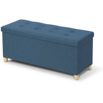 Facilitys - Banc coffre capitonné 100 cm Bleu