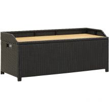 Bonnevie - Banc Coffre de rangement de jardin - Banquette Pouf 120 cm Résine tressée Noir BV605357