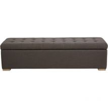 Signature - Banc coffre en bois avec revêtement tissu Gris Vatican