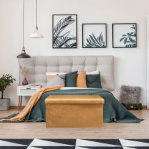 Banc coffre de rangement velours côtelé Giullia