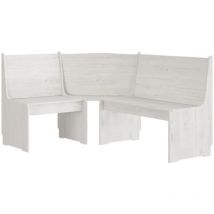 Décoshop26 - Banc d'angle avec dossier pour cuisine ou salle à manger 151 cm bois de pin blanc DEC025003