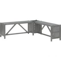 Design In - Banc d'angle de jardin,Banquette de jardin et jardin,Banquette de jardinière 117 cm bois d'acacia gris CFW67666