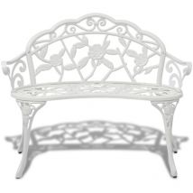 Yoyo - inlife Banc de jardin 100 cm Aluminium coulé Blanc