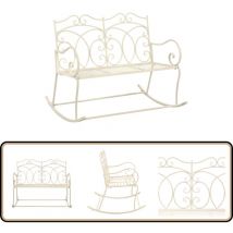 Banc de jardin 104 cm Fer Blanc antique - Banc De Jardin - Banc Extérieur - Mobilier De Jardin - Fer Forgé - Blanc Antique