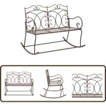 Banc de jardin 104 cm Fer Marron antique - Banc De Jardin - Banc Extérieur - Mobilier De Jardin - Fer Forgé - Design Vintage