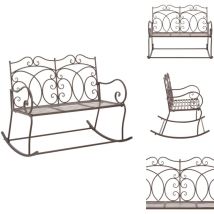 Banc de jardin 104 cm Fer Marron antique - Banc De Jardin - Banc Extérieur - Mobilier De Jardin - Fer Forgé - Design Vintage