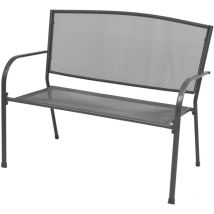 Werwing - inlife Banc de jardin 108 cm Acier et maille Anthracite