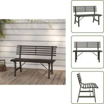 Banc de jardin 110 cm Acier Noir - Banc De Jardin - Mobilier De Jardin - Banc D'extérieur - Chaise Longue Extérieure - Design Moderne