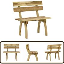 Banc de jardin 110 cm bois de pin imprégné - Banc De Jardin - Mobilier De Jardin - Banc En Bois - Banc Extérieur - Meubles De Terrasse