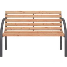 Lling - inlife Banc de jardin 120 cm Bois et fer