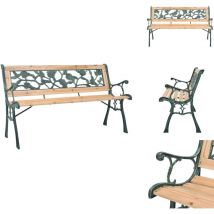 Banc de jardin 122 cm Bois - Banc De Jardin - Mobilier De Jardin - Banc En Bois - Fer Forgé - Décoration Jardin