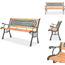 Banc de jardin 122 cm Bois - Banc De Jardin - Mobilier De Jardin - Banc En Bois - Fer Forgé - Décoration Jardin
