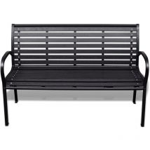 Rtgpt - inlife Banc de jardin 125 cm Acier et wpc Noir
