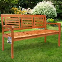 Banc de jardin en bois eucalyptus pré-huilé 3 places balcon banc en bois terrasse extérieur petit banc en bois
