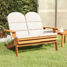 Torana - Banc de jardin Adirondack et coussins 126 cm bois massif acacia