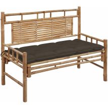 Furniture Limited - Banc De Jardin Avec Coussin 120 Cm Bambou