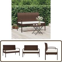Banc de jardin avec coussin marron 105 cm résine tressée - Banc De Jardin - Mobilier De Jardin - Chaise De Jardin - Résine Tressée - Rotin Poly