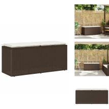 Banc de jardin avec coussin marron 110x40x44 cm résine tressée - Banc De Jardin - Bancs De Jardin - Banc D'extérieur - Banc De Parc