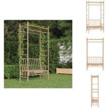 Vidaxl - Banc de jardin avec pergola 116 cm Bambou - Banc De Jardin - Meuble De Jardin - Mobilier De Jardin - Pergola - Bambou