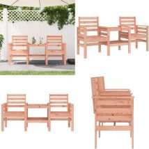 Banc de jardin avec table 2 places bois massif de douglas - Banc De Jardin - Meuble De Jardin - Mobilier De Jardin - Banc Extérieur - Table Intégré