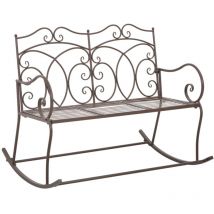 Maison Chic - Banc de jardin Banc d'extérieur Banquette 104 cm Fer Marron antique 50575