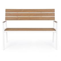 Iperbriko - Banc de jardin blanc Isak - Design élégant pour votre espace extérieur - 123x59x86 cm