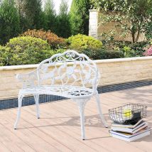 Banc de Jardin Monfalcone Fonte et Aluminium Blanc [casa.pro]