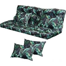 Blomster - Banc de jardin, coussin de balançoire, feuilles vertes
