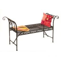 Dandibo - Banc de jardin résistant aux intempéries sans dossier en métal brun 96001 140 cm Banc en métal Banc de jardin