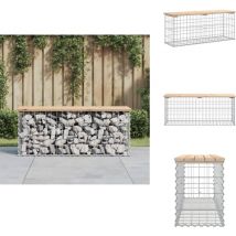 Banc de jardin design de gabion 103x31,5x42 bois massif de pin - Banc De Jardin - Mobilier De Jardin - Banc Extérieur - Meuble De Jardin - Banc Design