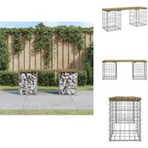 Banc de jardin design gabion 103x31x42 cm bois de pin imprégné - Banc De Jardin - Mobilier De Jardin - Banc Extérieur - Meuble De Jardin - Banc Design