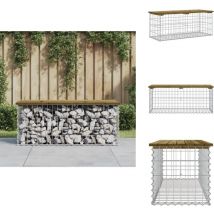 Banc de jardin design gabion 103x44x42 cm bois de pin imprégné - Banc De Jardin - Mobilier De Jardin - Banc Extérieur - Meuble De Jardin - Banc Design