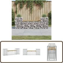 Banc de jardin design gabion 183x41x60,5cm bois de pin imprégné - Banc De Jardin - Mobilier De Jardin - Banc Extérieur - Banc Design - Jardiniere