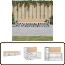 Banc de jardin design gabion 287x71x65,5 cm bois massif de pin - Banc De Jardin - Mobilier De Jardin - Siège De Jardin - Banc Extérieur - Banc Design