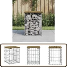 Banc de jardin design gabion 33x31x42 cm bois de pin imprégné - Banc De Jardin - Mobilier De Jardin - Banc Extérieur - Meuble De Jardin - Banc Design