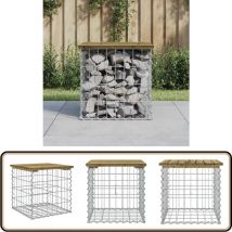 Banc de jardin design gabion 43x44x42 cm bois de pin imprégné - Banc De Jardin - Mobilier De Jardin - Banc Extérieur - Meuble De Jardin - Banc Design