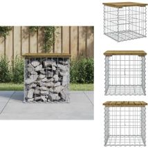 Banc de jardin design gabion 43x44x42 cm bois de pin imprégné - Banc De Jardin - Mobilier De Jardin - Banc Extérieur - Meuble De Jardin - Banc Design