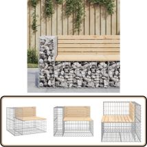 Banc de jardin design gabion 92x71x65,5 cm bois massif de pin - Banc De Jardin - Mobilier De Jardin - Banc Extérieur - Meuble De Jardin - Banc Design