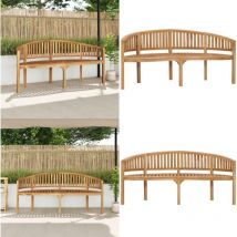 Banc de jardin en forme de banane 180 cm bois de teck solide - Banc De Jardin - Banc En Teck - Mobilier De Jardin - Meuble De Jardin - Banc Design