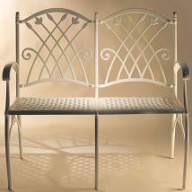 Banc de jardin en métal puerto aluminium laqué marron