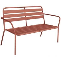 Vente-unique - Banc de jardin en métal - Terracotta - mirmande de mylia