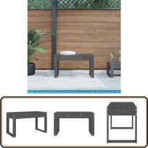 Banc de jardin gris 80x38x45 cm bois massif de pin - Banc De Jardin - Mobilier De Jardin - Banc Extérieur - Chaise De Jardin - Bois Massif