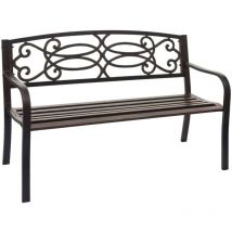 Banc de jardin HHG-698, banc du parc, 2 places, acier thermolaqué, bronze vintage