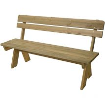 Banc de jardin HWC-L66 - banc en bois Banc de parc - qualité gastronomique - bois massif 148cm - naturel