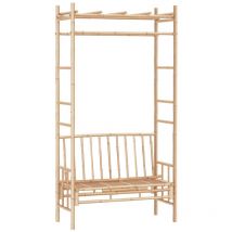 Banc de jardin meuble de patio d'extérieur terrasse avec pergola 116 cm bambou