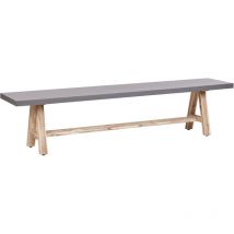 Beliani - Banc de Jardin Moderne Industriel en Béton 200 cm Base en Bois d'Acacia Mobilier Meubles d'Extérieur Gris Tonnare