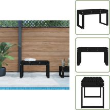 Banc de jardin noir 80x38x45 cm bois massif de pin - Banc De Jardin - Mobilier De Jardin - Banc Extérieur - Chaise De Jardin - Bois Massif