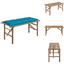 Vidaxl - Banc de jardin pliable avec coussin 118 cm Bambou - Banc De Jardin - Banc Pliable - Mobilier De Jardin - Meubles De Jardin - Chaise De Jardin